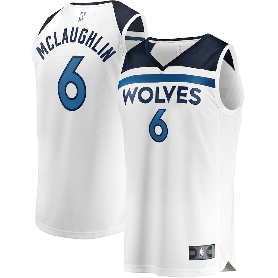 Men Minnesota Timberwolves 6 Jordan McLaughlin Fanatics Branded White Fast Break Player NBA Jersey